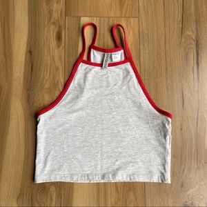 H&M Red & Gray Crop Tank Small